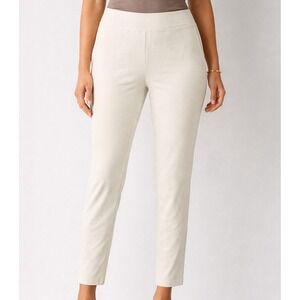 Eileen Fisher Stretch Pull On Leggings Women's Size Medium Cream Elastic Waist